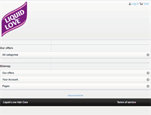 Tablet Screenshot of liquidlovehaircare.com
